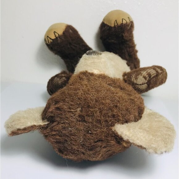 Antique Mohair Bear Two Tone Brown & White Jointed Glass Eyes Claws Tongue Teddy - Picture 9 of 15